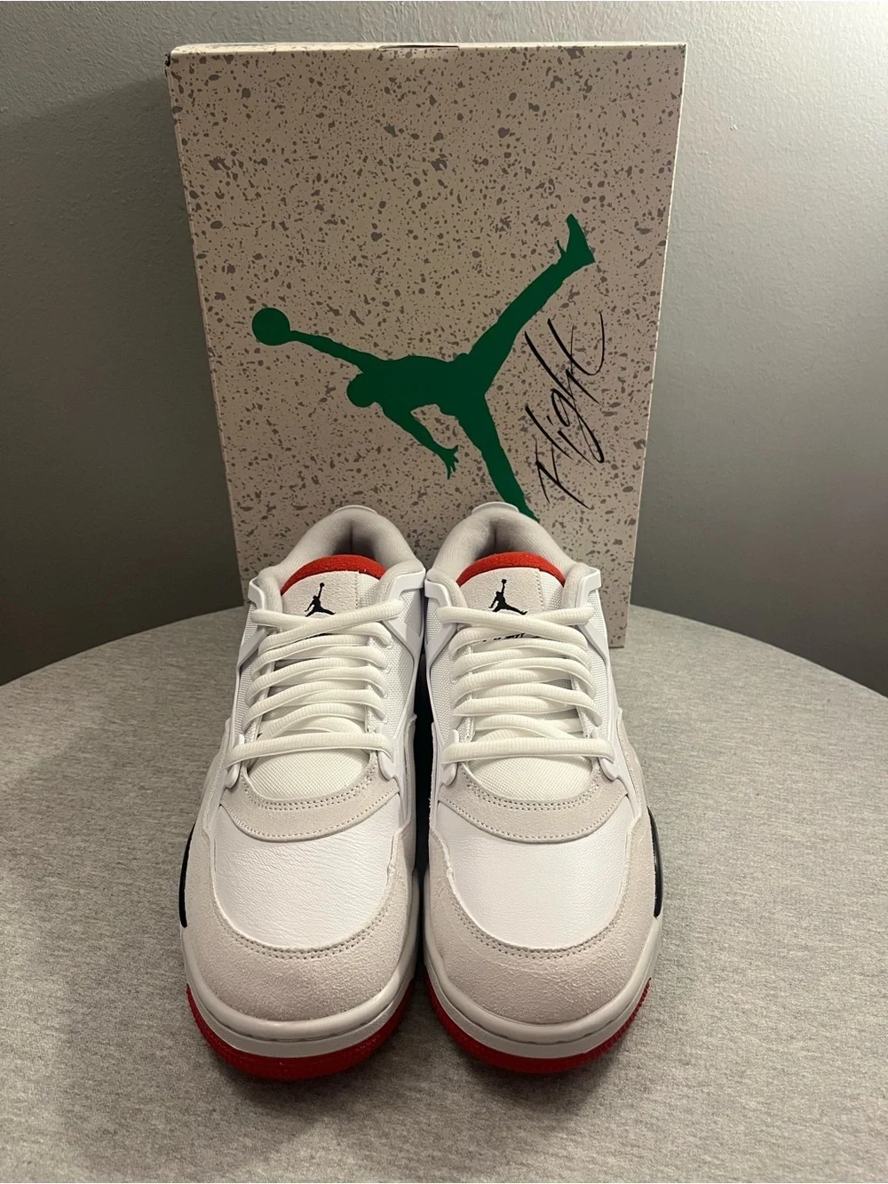 Nike Air Jordan 4 RM White Varsity Fire Red Black Mens Shoe Size 10.5 FQ7939-102